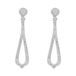 18ct White Gold 0.44ct Diamond Open Pear Drop Earrings FEU-1972
