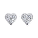 18ct White Gold 0.45ct Diamond Heart Stud Earrings, FEU-103.