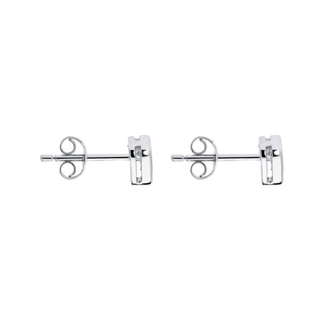 18ct White Gold 0.45ct Diamond Heart Stud Earrings, FEU-103.