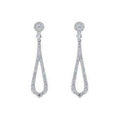 18ct White Gold 0.45ct Diamond Open Pear Drop Earrings, FEU-1385.