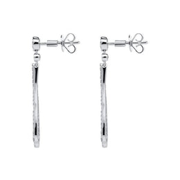 18ct White Gold 0.45ct Diamond Open Pear Drop Earrings, FEU-1385.