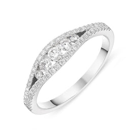 18ct White Gold 0.45ct Diamond Vintage Style Ring R958