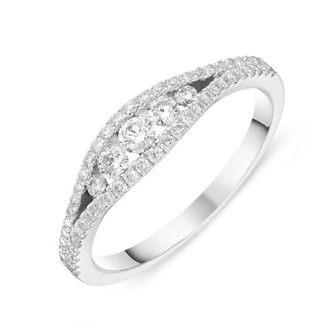 18ct White Gold 0.45ct Diamond Vintage Style Ring R958