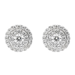 18ct White Gold 0.46ct Diamond Round Cluster Stud Earrings, AE00126-P. 