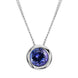 18ct White Gold 0.46ct Tanzanite Round Necklace FEU-2187