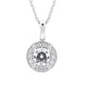 18ct White Gold 0.47ct Diamond Round Halo Necklace. FEU-1251.