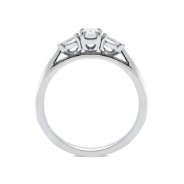 18ct White Gold 0.48ct Diamond Brilliant Cut Trilogy Ring, FEU-1182.