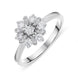 18ct White Gold 0.48ct Diamond Cluster Flower Ring. R1100.