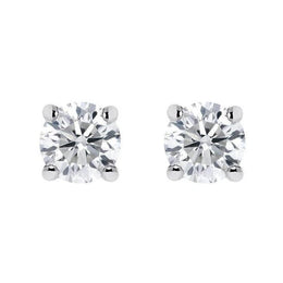 18ct White Gold 0.48ct Diamond Solitaire Stud Earrings, FEU-081. 