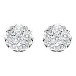 18ct White Gold 0.48ct Diamond Triangle Edge Stud Earrings FEU-1973