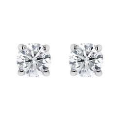 18ct White Gold 0.50 Carat Diamond Solitaire Stud Earrings. E2113. 