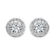 18ct White Gold 0.50ct Diamond Halo Stud Earrings, FEU-1624.