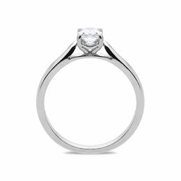 18ct White Gold 0.50ct Diamond Oval Cut Solitaire Ring, FEU-1322.
