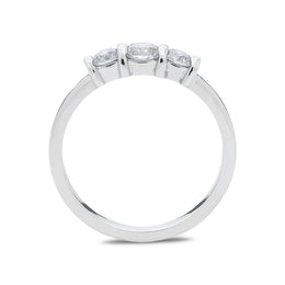 18ct White Gold 0.50ct Diamond Trilogy Bar Set Ring. FEU-445.