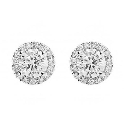 18ct White Gold 0.51ct Diamond Pave Stud Earrings, E2102.