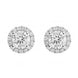 18ct White Gold 0.51ct Diamond Pave Stud Earrings, E2102.