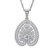 18ct White Gold 0.52 Carat Diamond House Style Small Leaf Necklace. P3056C.