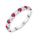18ct White Gold 0.52ct Ruby Diamond Half Eternity Ring FEU-2004