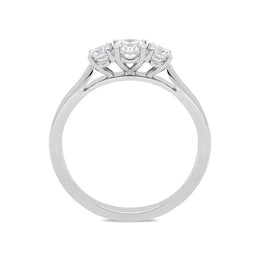 18ct White Gold 0.53ct Diamond Brilliant Cut Trilogy Ring, FEU-1316.