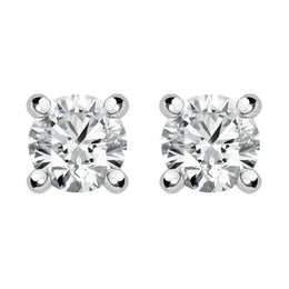 18ct White Yellow Gold 0.50ct Diamond Solitaire Stud Earrings
