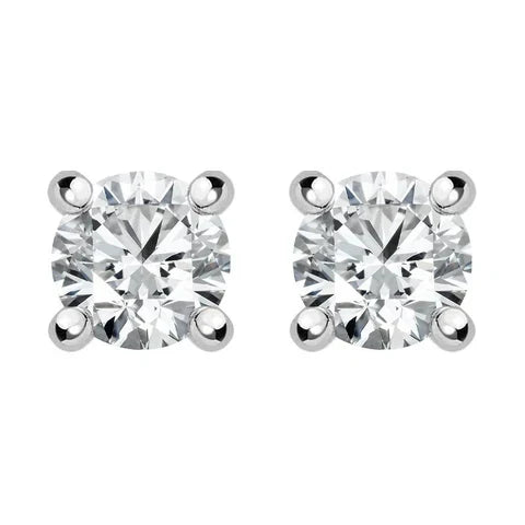 18ct White Yellow Gold 0.50ct Diamond Solitaire Stud Earrings