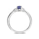 18ct White Gold 0.57ct Sapphire Diamond Oval Trilogy Ring FEU-1990