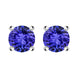 18ct White Gold 0.58ct Tanzanite Brilliant Cut Stud Earrings, TS1049E.