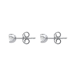 18ct White Gold 0.61ct Diamond Solitaire Stud Earrings, FEU-095.