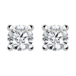 18ct White Gold 0.65ct Diamond Brilliant Cut Stud Earrings, FEU-1309.