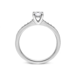 18ct White Gold 0.63ct Diamond Shoulder Solitaire Ring, R1133.