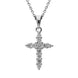 18ct White Gold 0.67ct Diamond Cross Necklace, P3181.