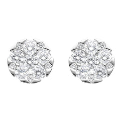 18ct White Gold 0.67ct Diamond Triangle Edge Stud Earrings FEU-1958