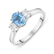8ct White Gold Aquamarine Diamond Three Stone Ring, FEU1961
