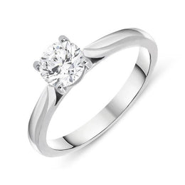 18ct White Gold 0.71ct Diamond Brilliant Cut Solitaire Ring, FEU-479.