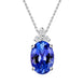 18ct White Gold 0.71ct Tanzanite Diamond Oval Cut Necklace TS1063P