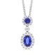 18ct White Gold 0.72ct Sapphire 0.21ct Diamond Drop Necklace