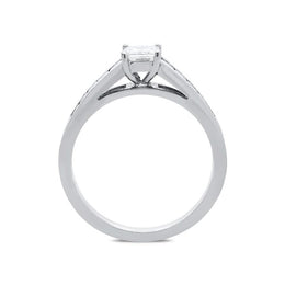 18ct White Gold 0.78ct Diamond Princess Cut Solitaire Ring, FEU-482.