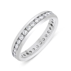 18ct White Gold 0.79ct Diamond Brilliant Cut Channel Set Eternity Ring FEU-831