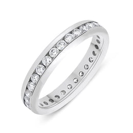 18ct White Gold 0.79ct Diamond Brilliant Cut Channel Set Eternity Ring FEU-831