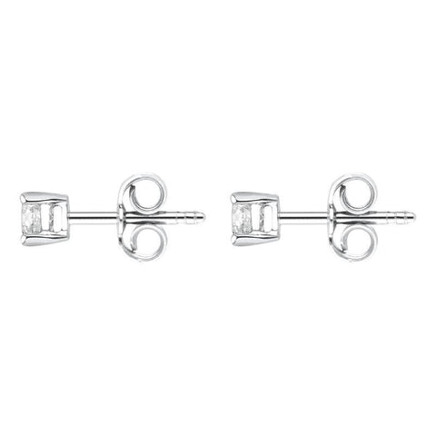 18ct White Gold 0.80ct Diamond Solitaire Brilliant Cut Stud Earrings, FEU-087.
