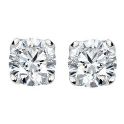 18ct White Gold 0.80ct Diamond Solitaire Brilliant Cut Stud Earrings FEU-097