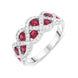 18ct White Gold 0.86ct Ruby Diamond Lattice Ring, FEU-1793.