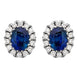 18ct White Gold 0.86ct Sapphire and Diamond Oval Cluster Earrings. FEU-154.