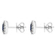 18ct White Gold 0.86ct Sapphire and Diamond Oval Cluster Earrings. FEU-154.