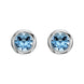 18ct White Gold 0.88ct Aquamarine Solitaire Stud Earrings FEU-2002