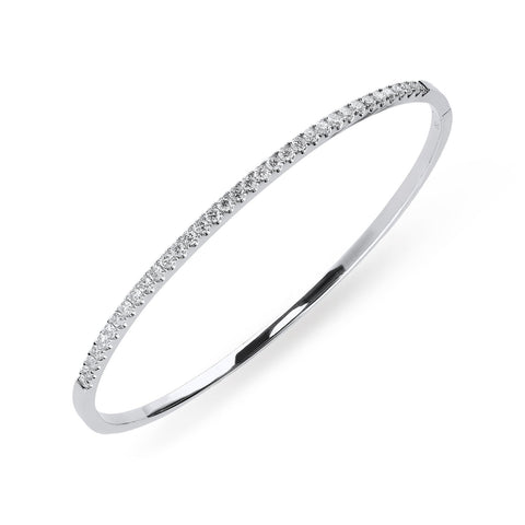 18ct White Gold 0.92ct Diamond Bangle, B1120.