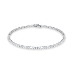 18ct White Gold 0.96ct Diamond Tennis Bracelet, FEU-1723.