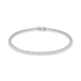 18ct White Gold 0.96ct Diamond Tennis Bracelet, FEU-1723.