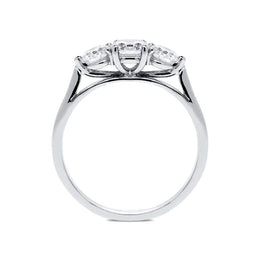 18ct White Gold 1.03ct Diamond Brilliant Cut Trilogy Ring, FEU-1329.