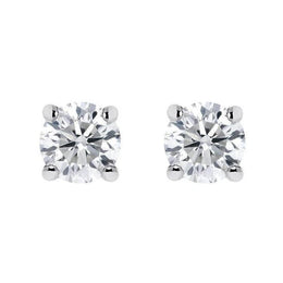 18ct White Gold 1.03ct Diamond Solitaire Stud Earrings, FEU-1426.